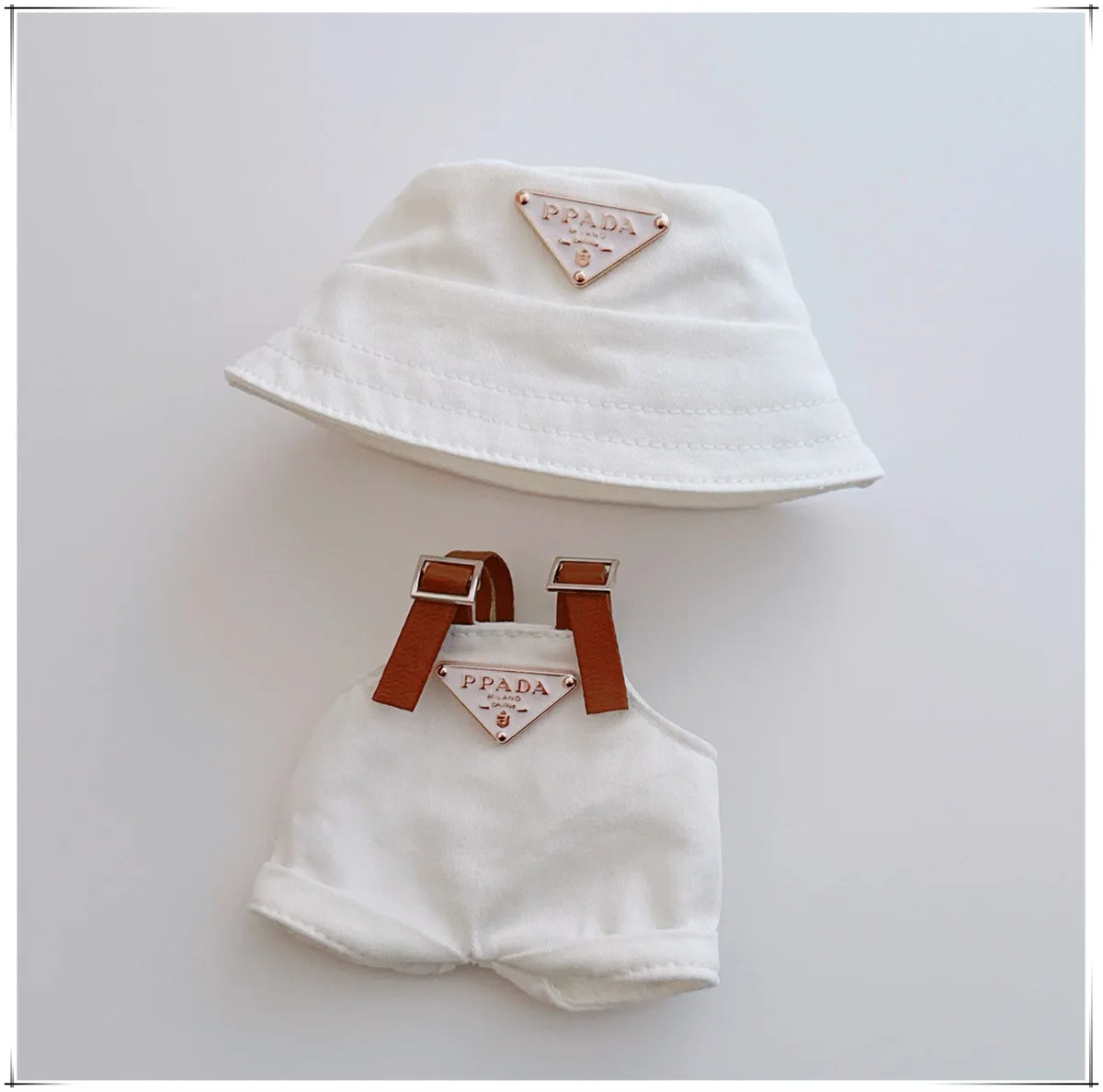 Labubu Clothes Set for 17cm V1/V2 – Party Outfit with Hat, Bib, Pants & Shoes | Cute Doll Accessories