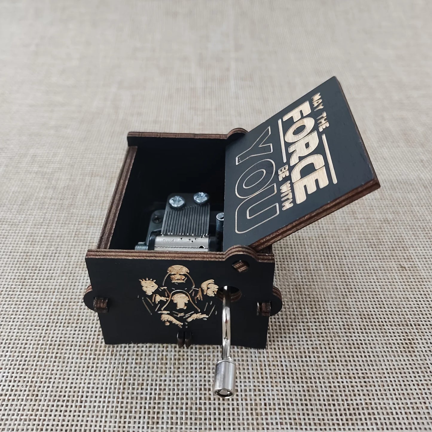 Vintage Wooden Hand Crank Music Box – Classic Gift for Birthday & Xmas