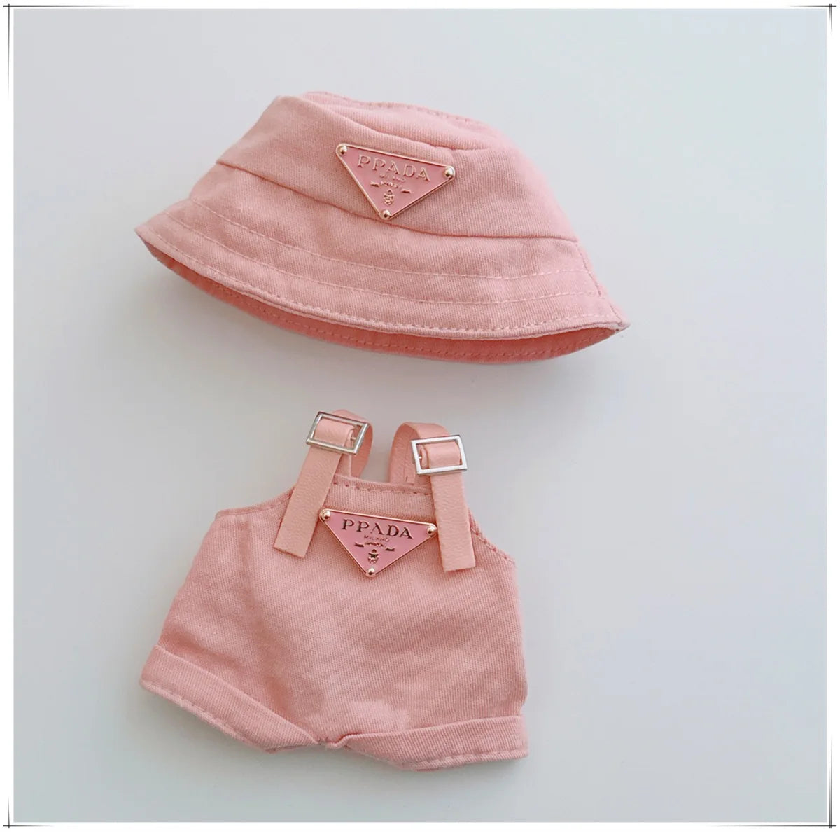 Labubu Clothes Set for 17cm V1/V2 – Party Outfit with Hat, Bib, Pants & Shoes | Cute Doll Accessories
