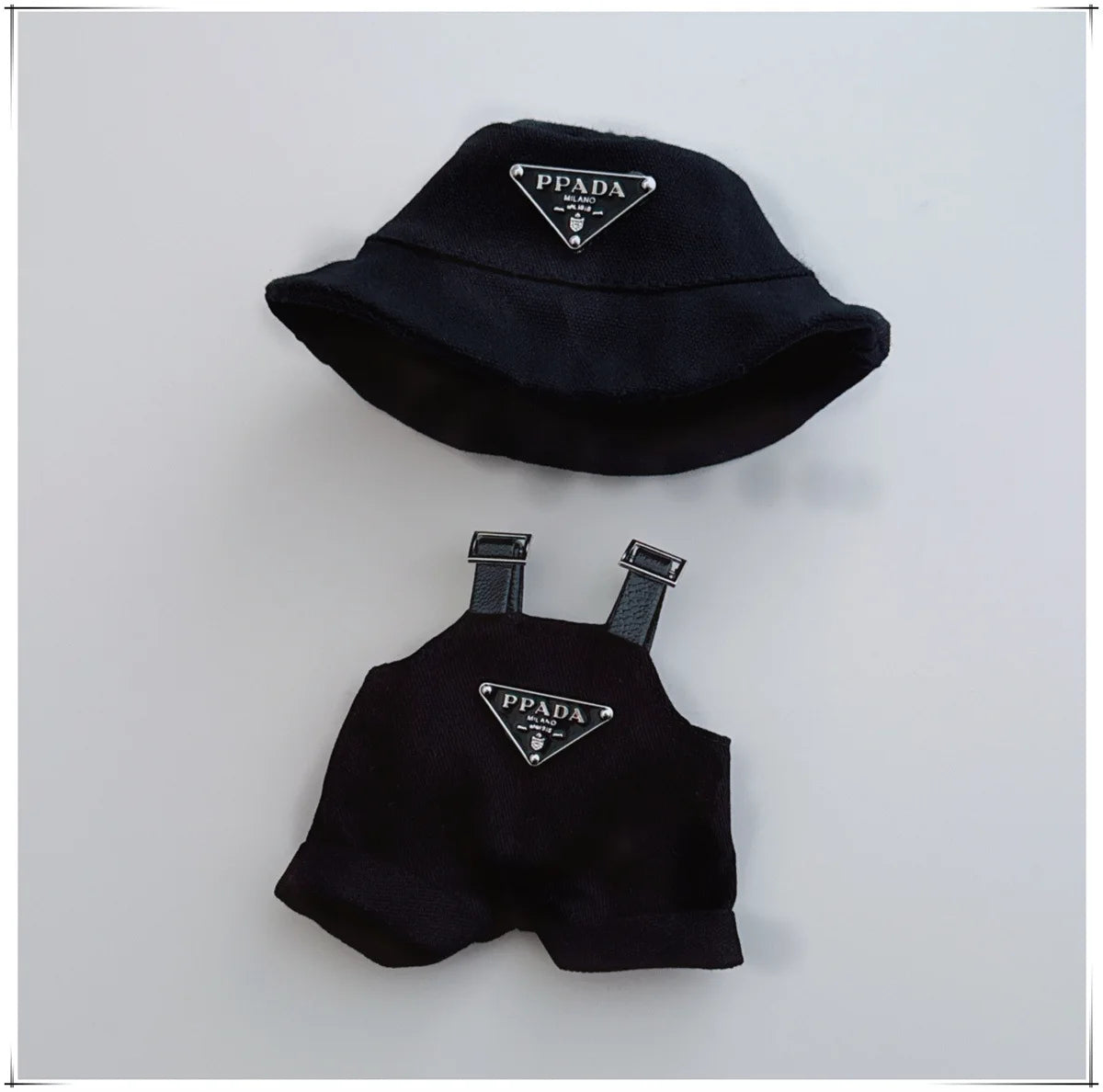 Labubu Clothes Set for 17cm V1/V2 – Party Outfit with Hat, Bib, Pants & Shoes | Cute Doll Accessories