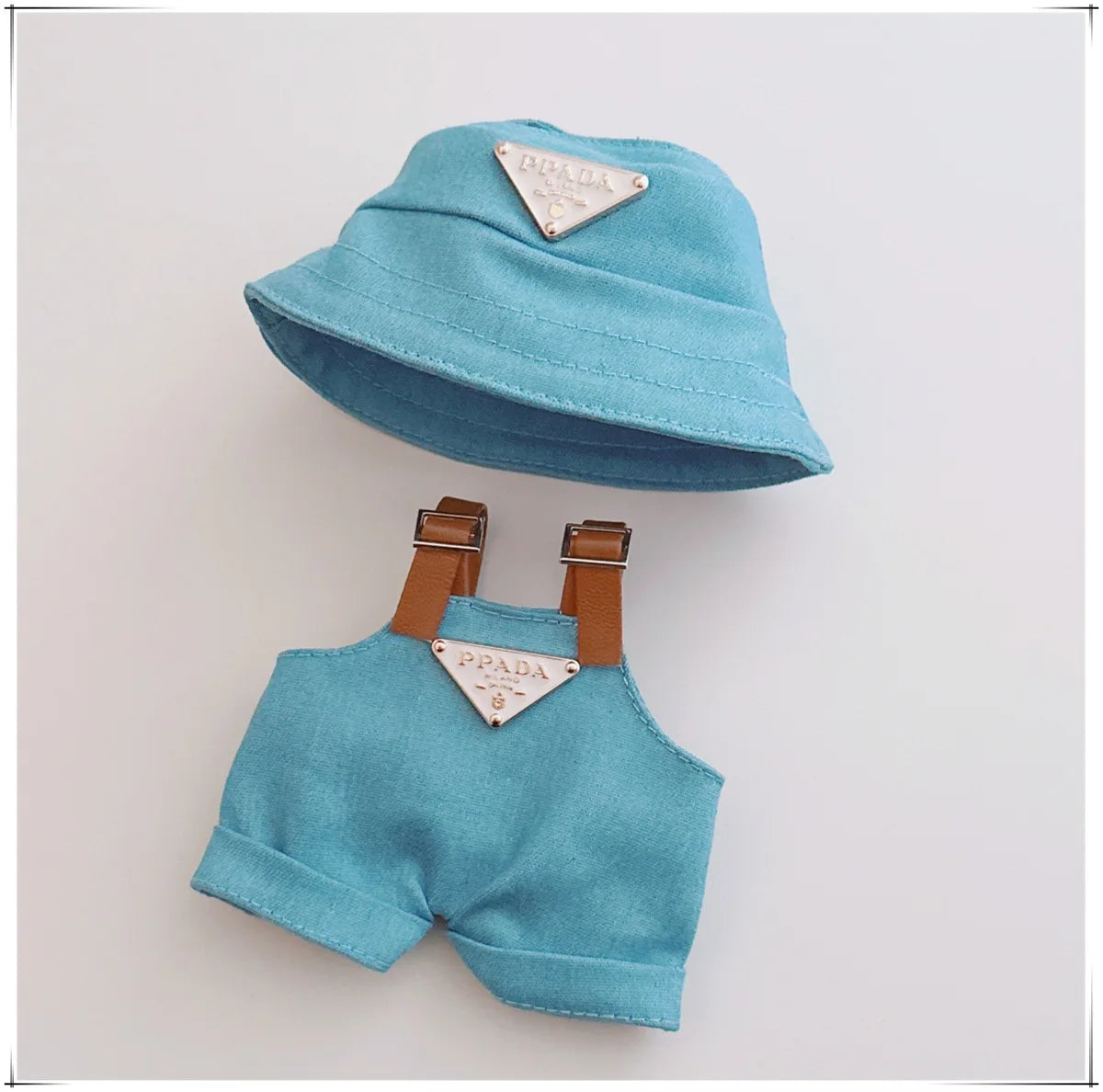 Labubu Clothes Set for 17cm V1/V2 – Party Outfit with Hat, Bib, Pants & Shoes | Cute Doll Accessories