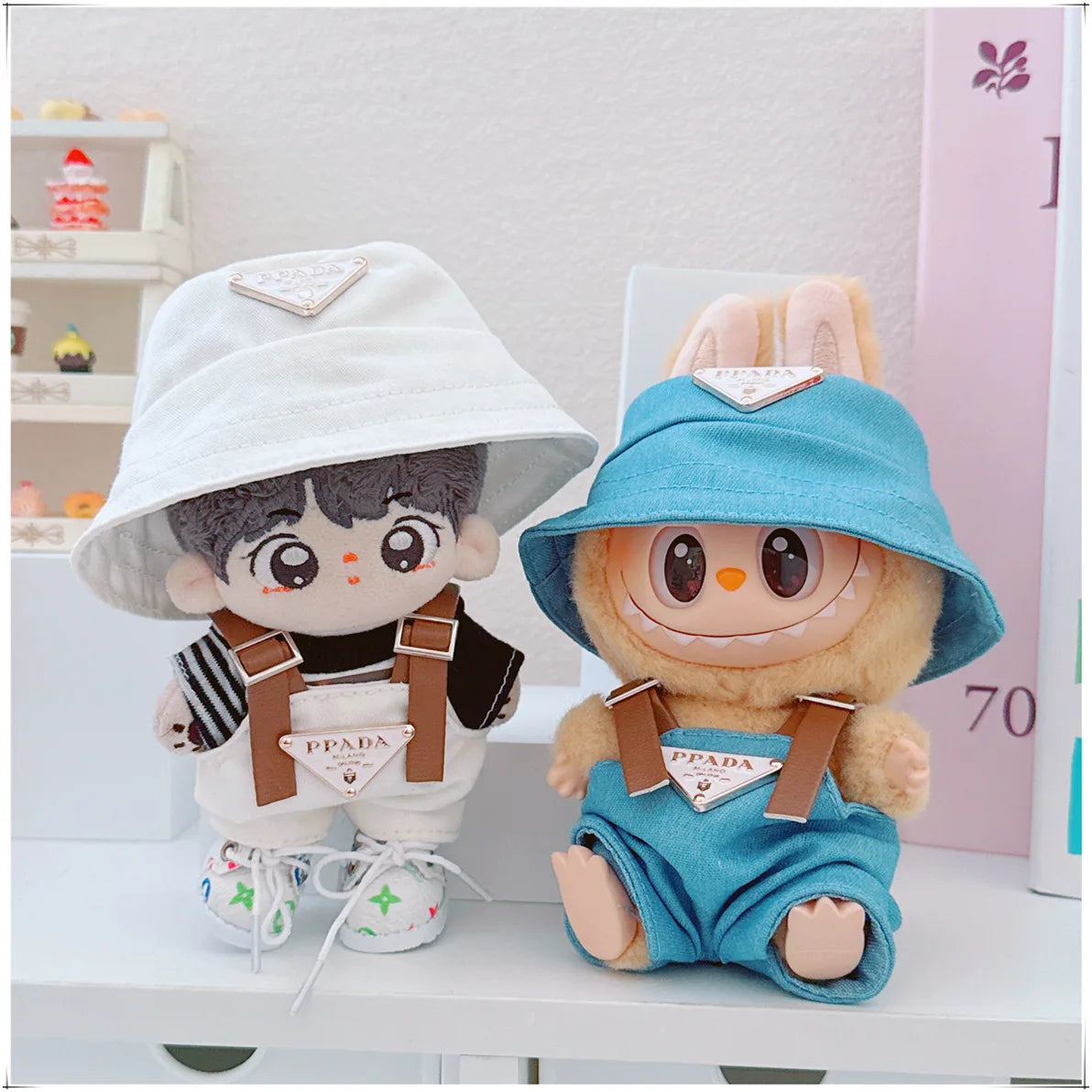 Labubu Clothes Set for 17cm V1/V2 – Party Outfit with Hat, Bib, Pants & Shoes | Cute Doll Accessories