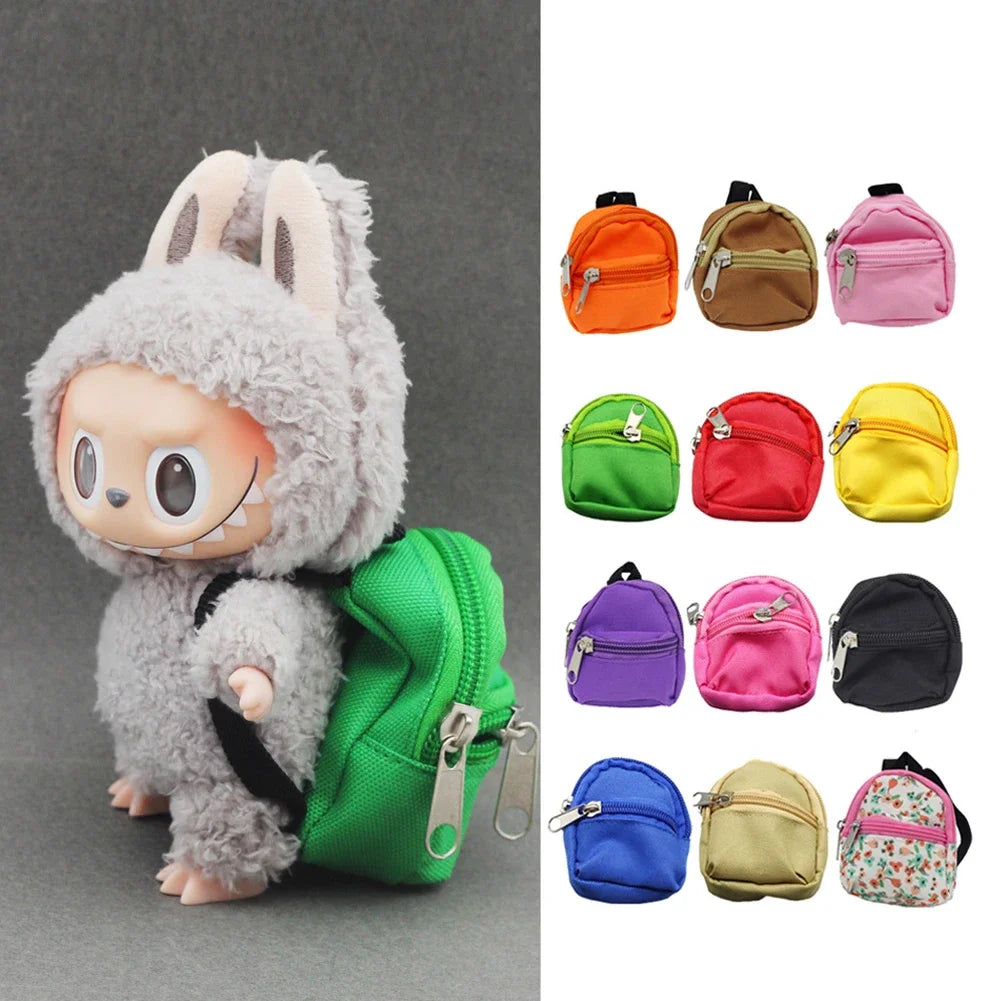 Labubu Doll Canvas Backpack – Cute Pet Bag for 15/17cm Dolls