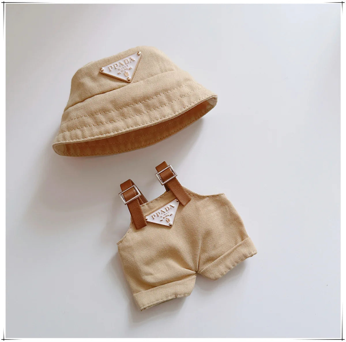 Labubu Clothes Set for 17cm V1/V2 – Party Outfit with Hat, Bib, Pants & Shoes | Cute Doll Accessories