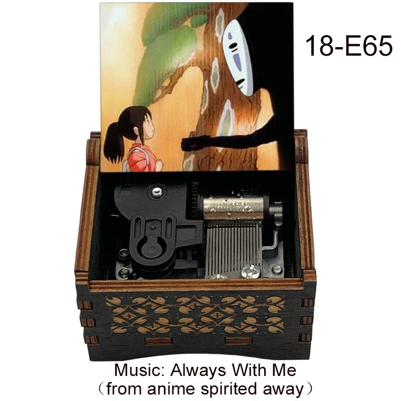 Anime Wooden Music Box – Classic 18-Note Gift for Fans & Birthdays