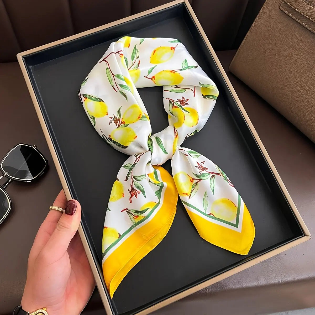 2025 New 70x70cm Women's Luxury Silk Scarf – Fashion Square Shawl, Headband, Neck Wrap, Decorative Bandana