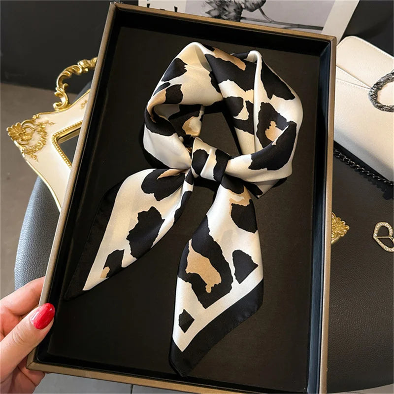 2025 New 70x70cm Women's Luxury Silk Scarf – Fashion Square Shawl, Headband, Neck Wrap, Decorative Bandana