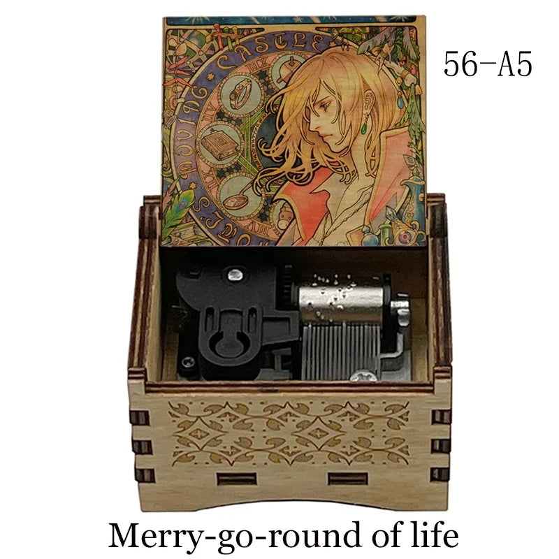 Anime Wooden Music Box – Classic 18-Note Gift for Fans & Birthdays